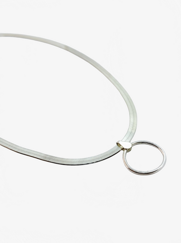 Collar Choker κολιέ κολάρο με αλυσιδα φιδι πλακε κολιέ Ασήμι 925 / Snake Chain Silver