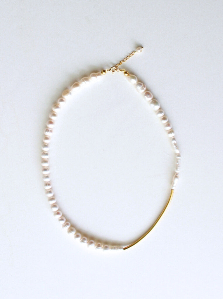 Μαργαριταρένιο Κολιέ ALICEΜαργαριταρένιο Κολιέ ALICE Ασήμι 925  επίχρυσο Λευκό - Χρυσό