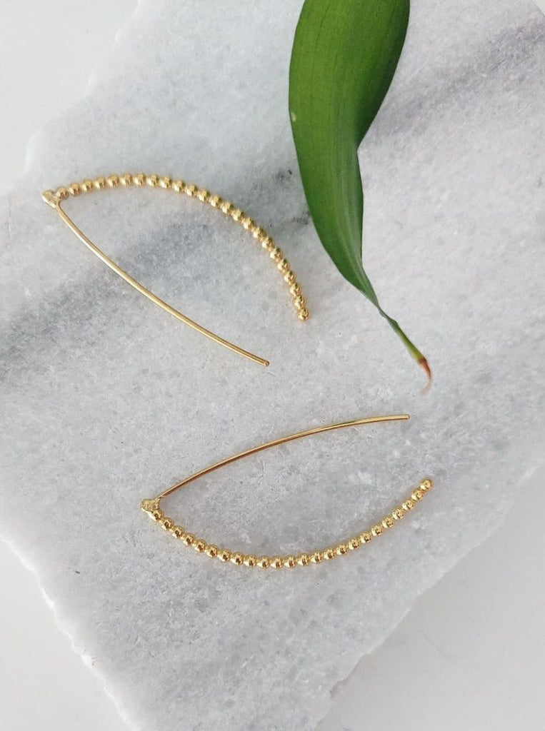 Dionne μινιμαλ Σκουλαρίκια Ασήμι 925 σχήμα D Gold Επίχρυσο