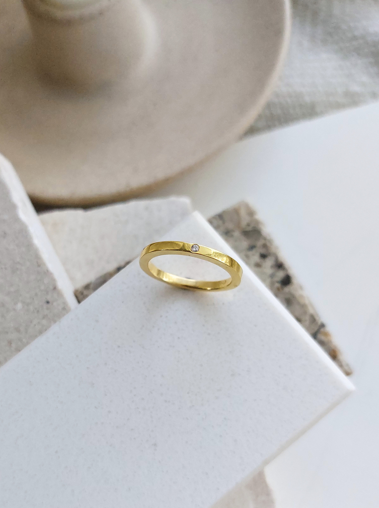 Δαχτυλίδι  χειροποίητο ασημένιο 925 επίχρυσο 24 καράτια με ζιργκόν