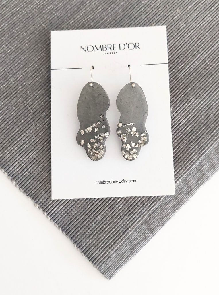 Σκουλαρίκια Κρεμαστά Ασήμι 925 Υγρό Γυαλί 