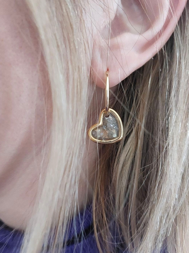 Σκουλαρίκια κρίκοι σε σχήμα καρδιά και Ευχετήρια κάρτα