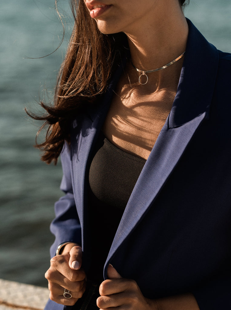 Collar Choker κολιέ κολάρο με αλυσιδα φιδι πλακε κολιέ Ασήμι 925 / Snake Chain Silver