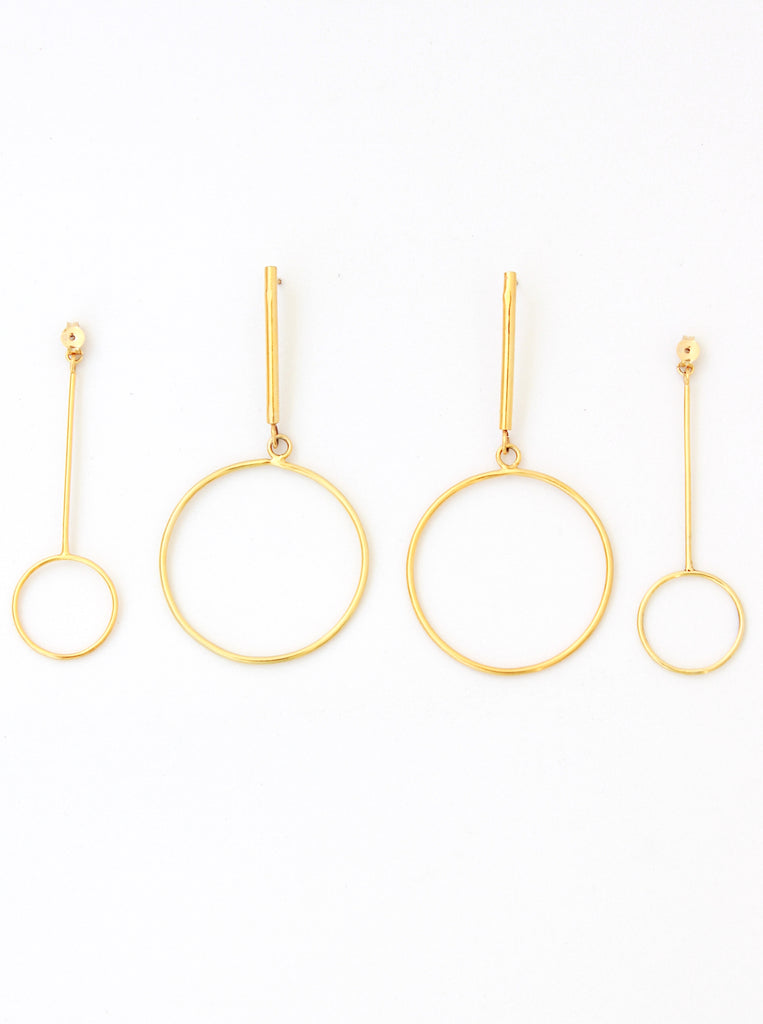 Σκουλαρίκια Gala Ασήμι 925 Κύκλοι Χρυσό 24Κ