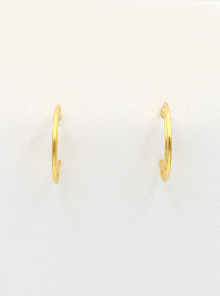 Luna Σκουλαρίκια Κρίκοι Ασήμι 925 Φεγγάρι Χρυσό