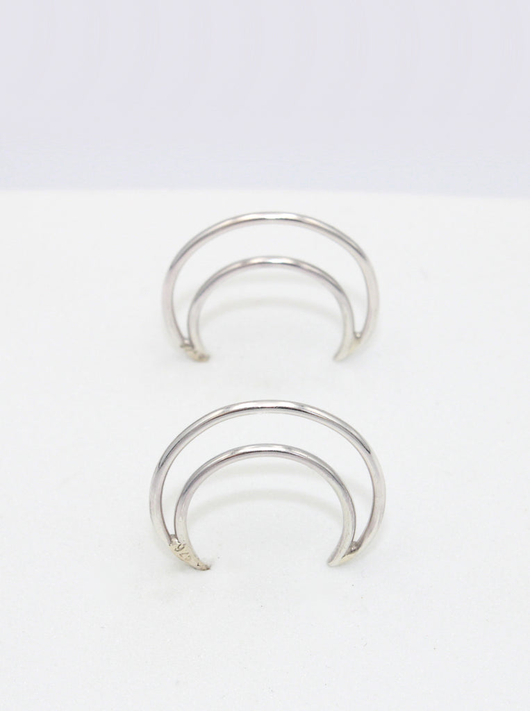 Luna Σκουλαρίκια Ασήμι 925 Κρίκοι Φεγγάρι