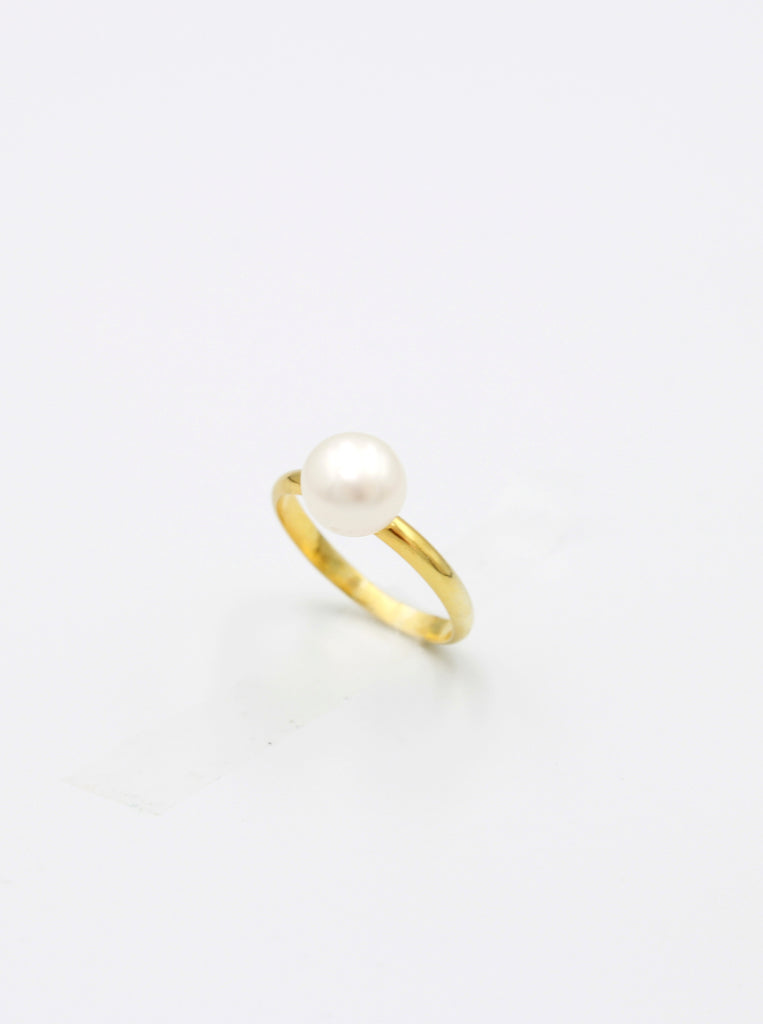 Margot Δαχτυλίδι Ασήμι 925 Μαργαριτάρι Χρυσό 24Κ