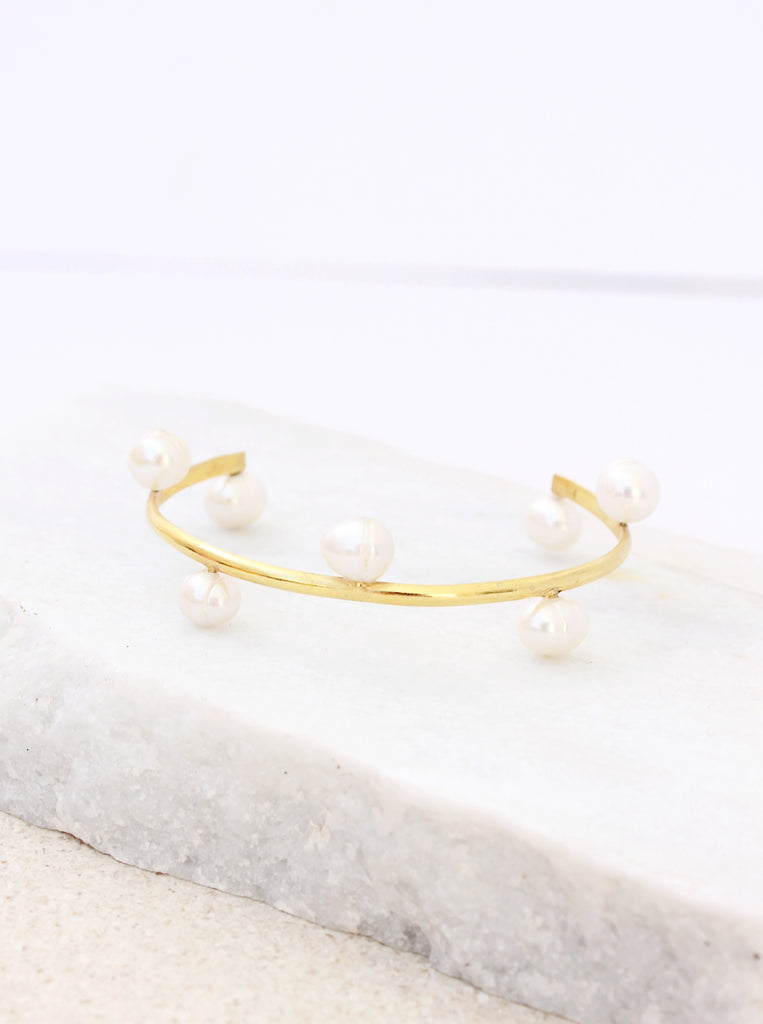 Margot Βραχιόλι  Ασήμι 925 Μαργαριτάρι Χρυσο 24κ