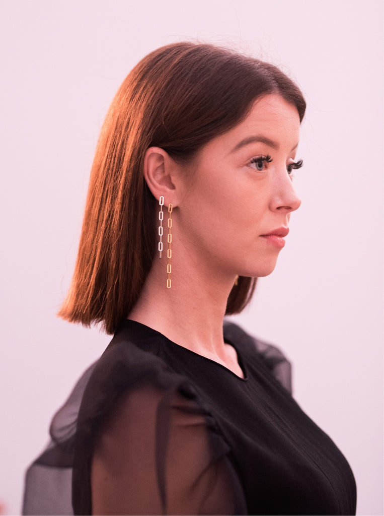 Odette Σκουλαρίκια Μινιμαλ απο Ασήμι 925 - αλυσίδα χοντρή 