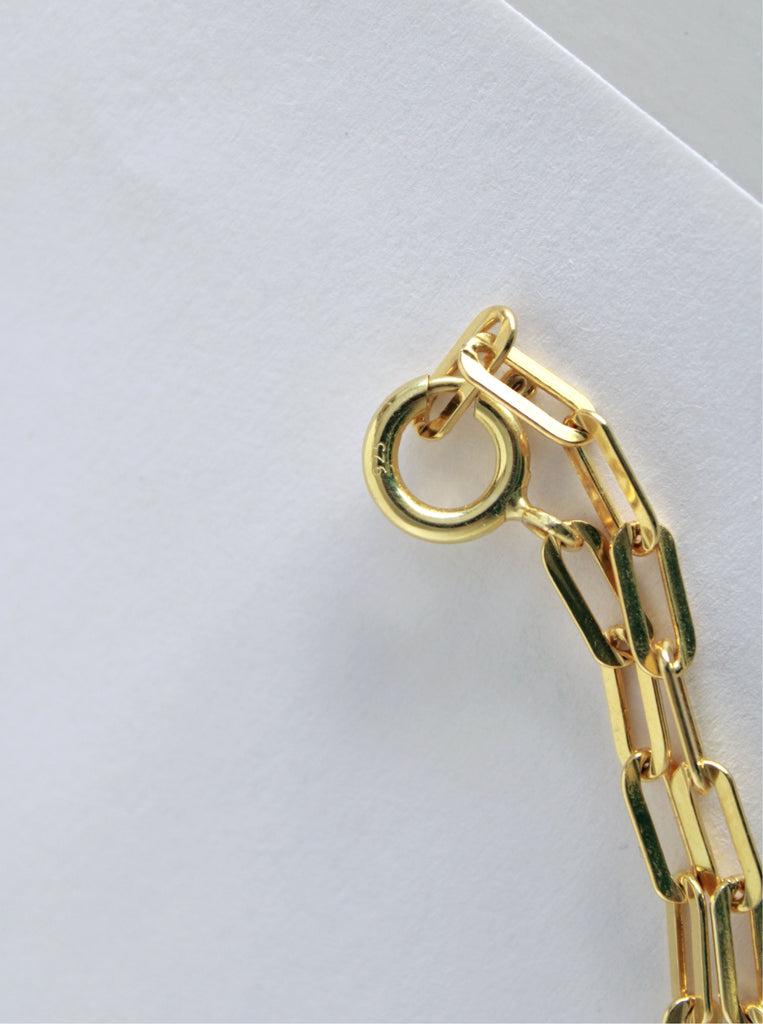 Odette Κολιέ Μινιμαλ από Ασήμι 925 αλυσίδα χοντρή επιχρυσωμένη 24κ.