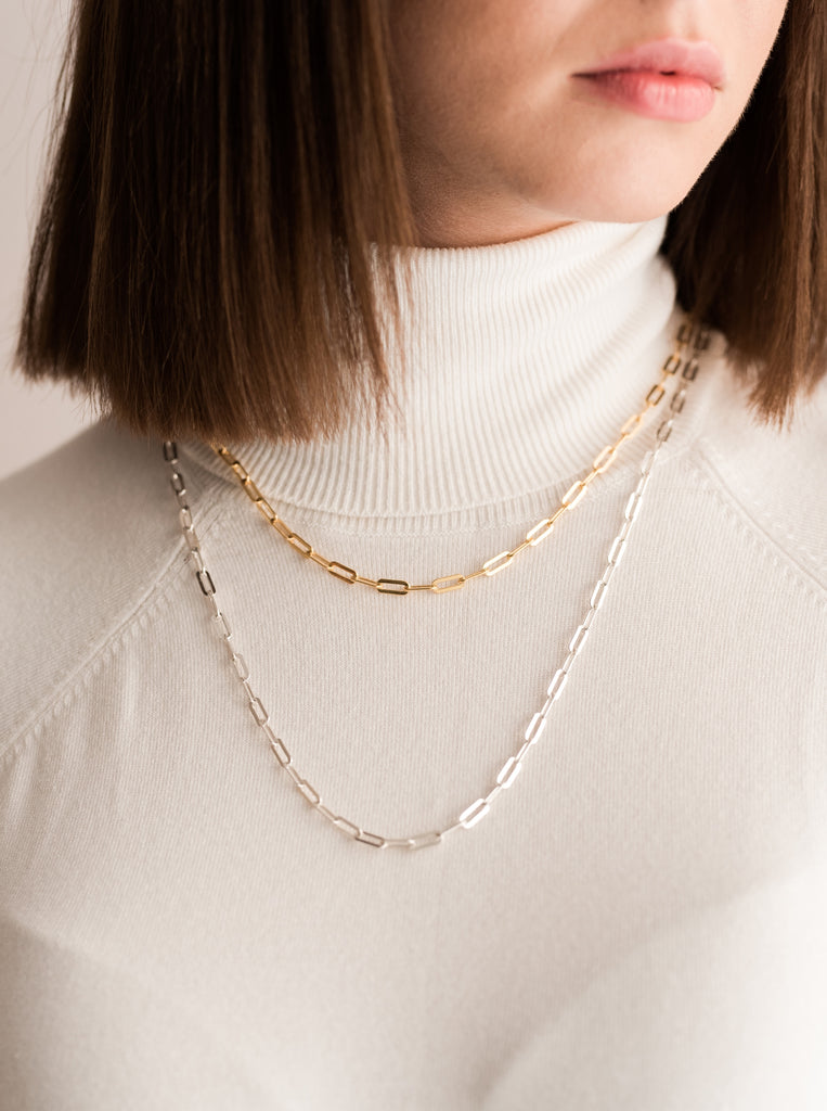 Odette Κολιέ Μινιμαλ από Ασήμι 925 αλυσίδα χοντρή επιχρυσωμένη 24κ.