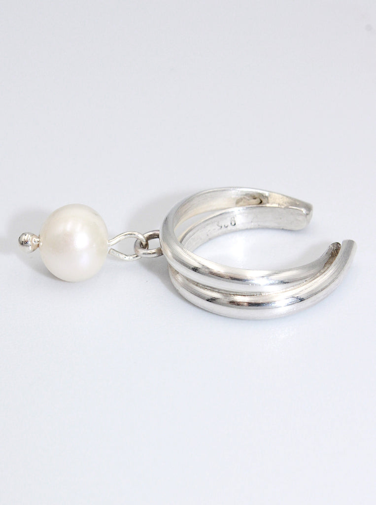 Σκουλαρίκι μινιμαλ κρίκος Pearl Ear Cuff Ασήμι 925 