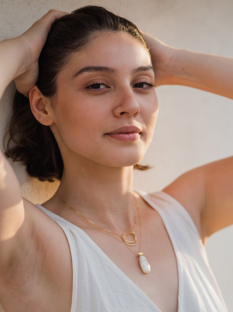 Petalo Κολιέ Κρεμαστό Ασήμι 925  Χρυσό Πέταλο Γούρι