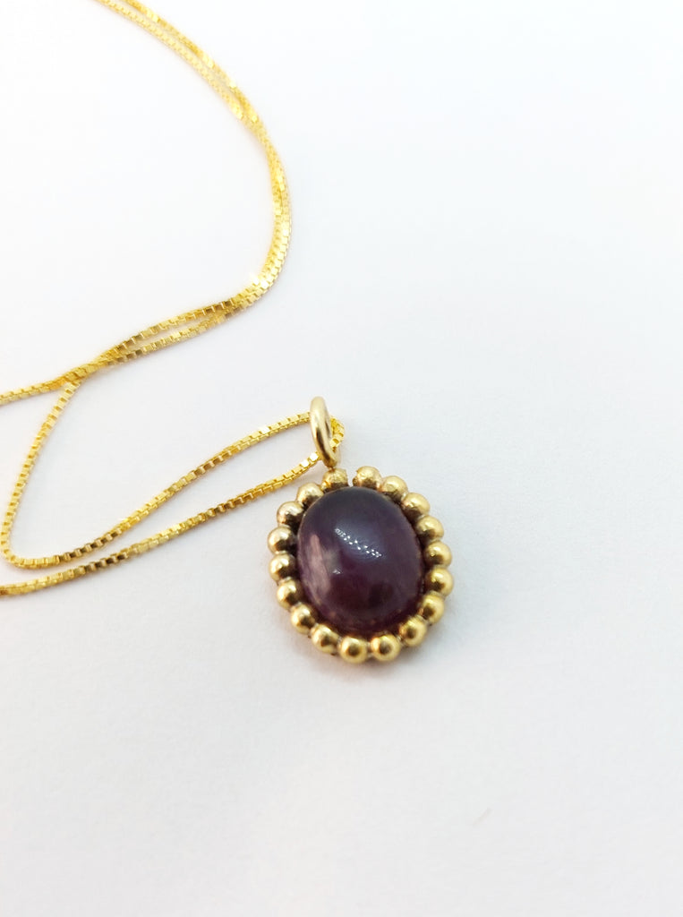 Rosette-Amethyst Κολιέ ροζέτα με αμέθυστος Ασήμι 925 Χρυσό 24Κ