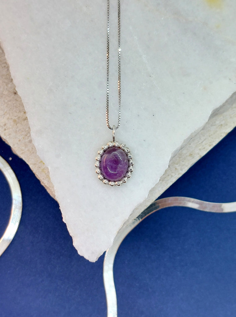 Rosette- Amethyst Κολιέ ροζέτα με αμέθυστο Ασήμι 925 