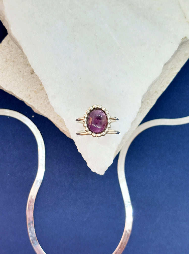 Rosette ring Δαχτυλίδι αυξανόμενο Ασήμι 925 με αμέθυστο 