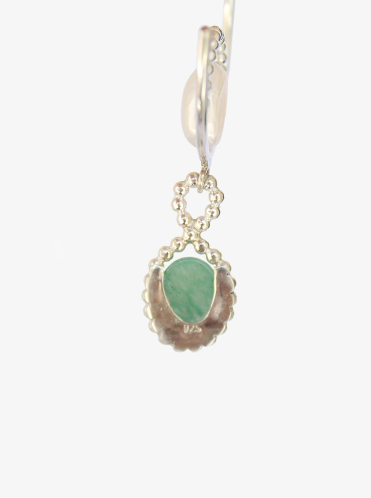 Σκουλαρίκια Κρίκοι Tears Of Happiness Ασήμι 925 Μαργαριτάρια - Αβεντουρίνη Πράσινη