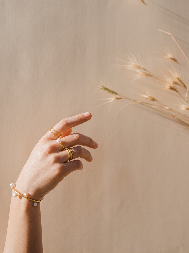 Triple Δαχτυλίδι Τριπλό Αυξανόμενο Ασήμι 925 Χρυσό 24Κ