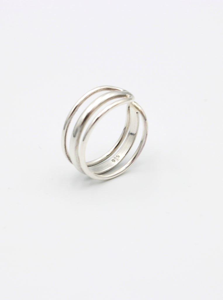 Triple Δαχτυλίδι Τριπλό Αυξανόμενο Ασήμι 925 Χρυσό 24Κ