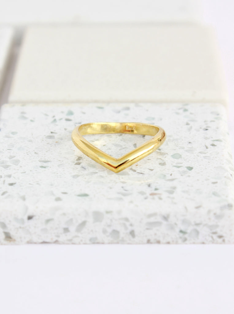 V Δαχτυλίδι Ασήμι 925 Χρυσό 24Κ