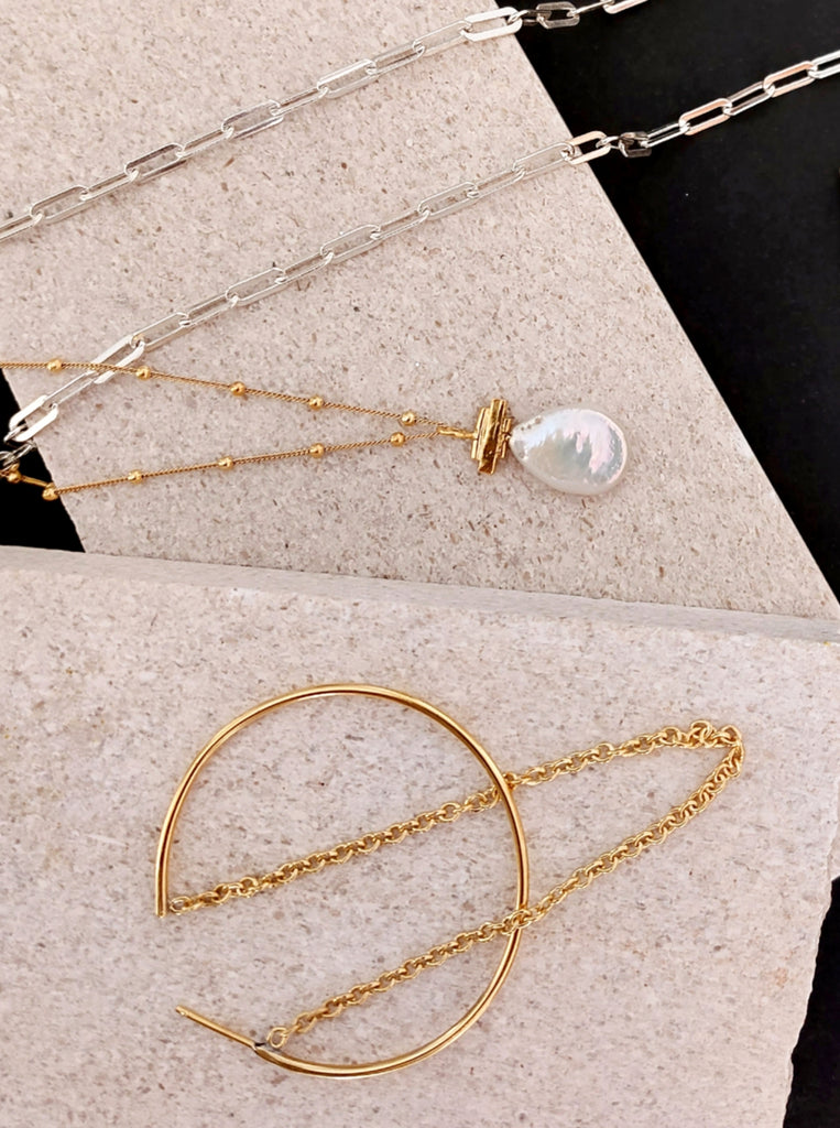 Σκουλαρίκια μεγάλοι κρίκοι Yasmin από Ασήμι 925 - Επιχρύσωση 24Καράτια