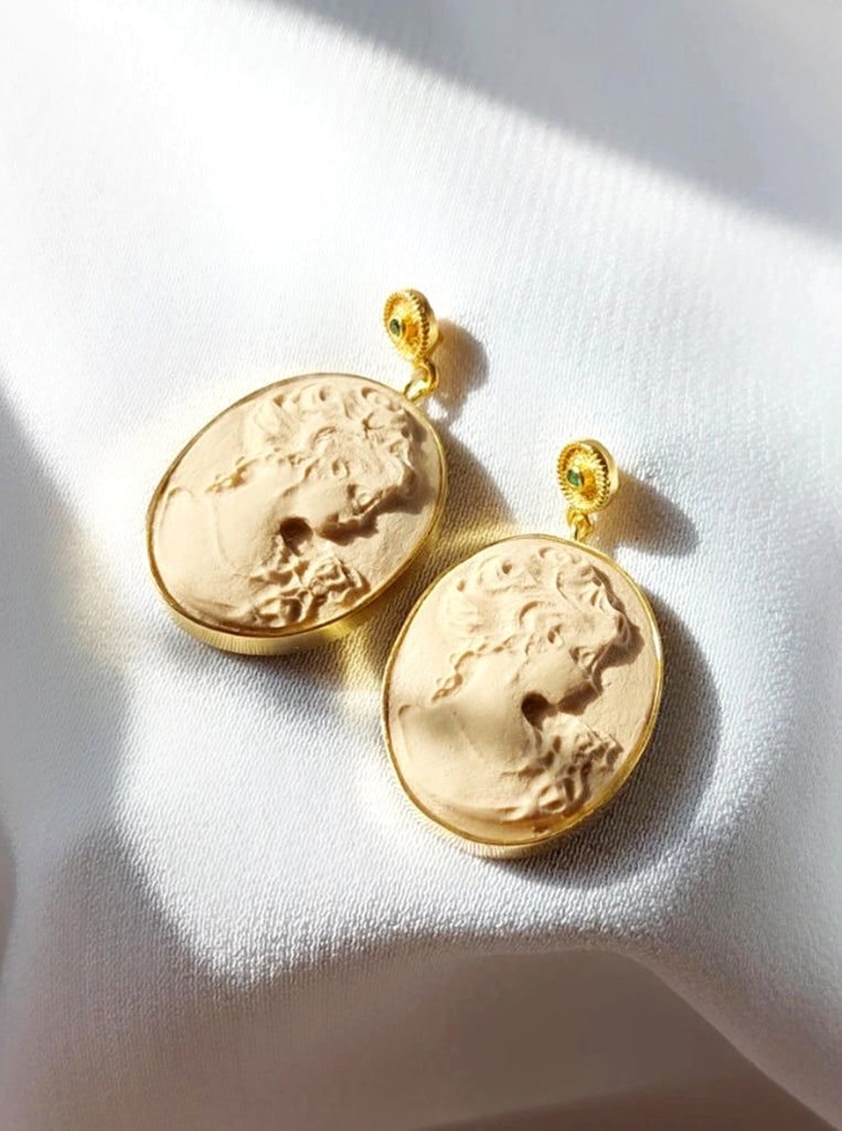 Σκουλαρίκια Coraline Στρογγυλό Υγρό Γυαλί Ασήμι 925