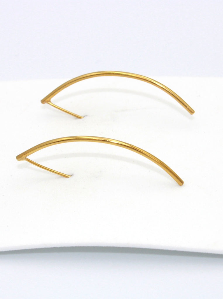 Donna Σκουλαρίκια Ασήμι 925 Χρυσό σχήμα D