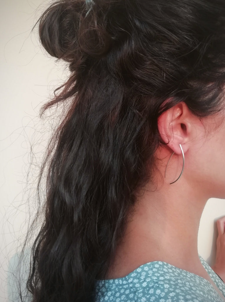 Donna Σκουλαρίκια Ασήμι 925 Χρυσό σχήμα D