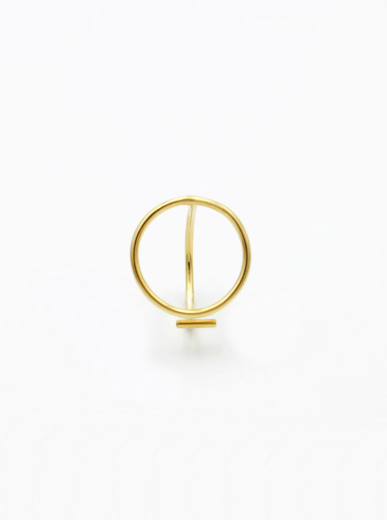 Ωμέγα Κύκλος Στρογγυλό Δαχτυλίδι Ασήμι 925 Χρυσό 24Κ