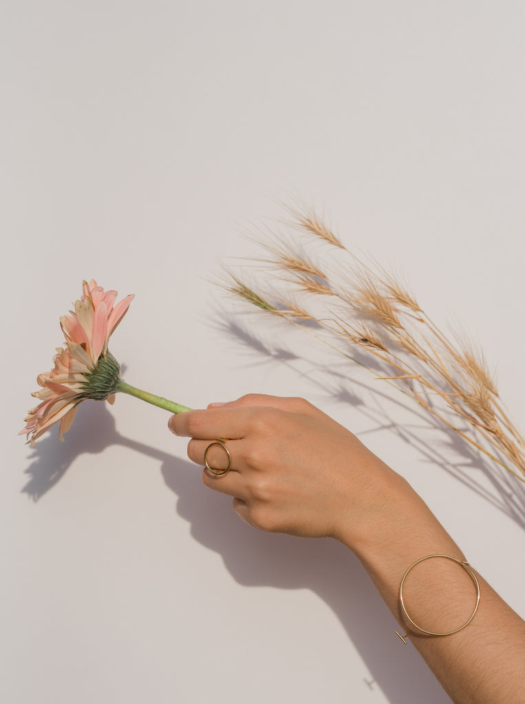 Ωμέγα Κύκλος Στρογγυλό Δαχτυλίδι Ασήμι 925 Χρυσό 24Κ